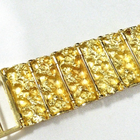 Genuine 14K solid Yellow Gold 50 Diamonds Pave bar link Bracelet 7.25" 65.7g - Picture 8 of 11